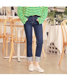 HOTPING | ハイウエストロールアップジーンズ(デニムパンツ)