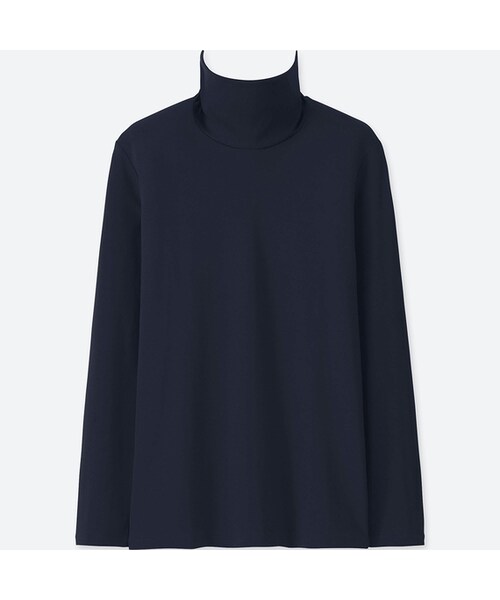 UNIQLO（ユニクロ）の「コンパクトコットンタートルネックT（長袖）（Tシャツ/カットソー・レディース・BLACK 09/PURPLE 78/PINK 11/DARK GRAY 08/NAVY 69/RED 17/YELLOW 46/BROWN 35/WHITE 00/RED 16/GRAY 03/DARK GREEN 59・S/XL/M/XXL/L/XS/3XL）」の7枚目の写真