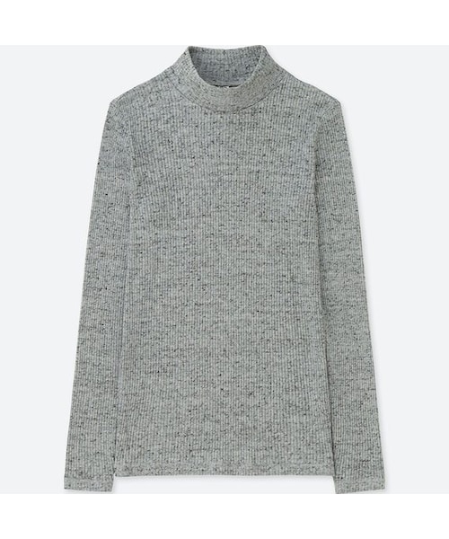 UNIQLO（ユニクロ）の「リブハイネックT（長袖）（Tシャツ/カットソー・レディース・YELLOW 47/OFF WHITE 01/BEIGE 32/RED 13/BLACK 09/DARK GRAY 08/GRAY 06/GRAY 03/BLUE 68/DARK GREEN 59/RED 17・3XL/L/S/XXL/XL/M/XS）」の5枚目の写真