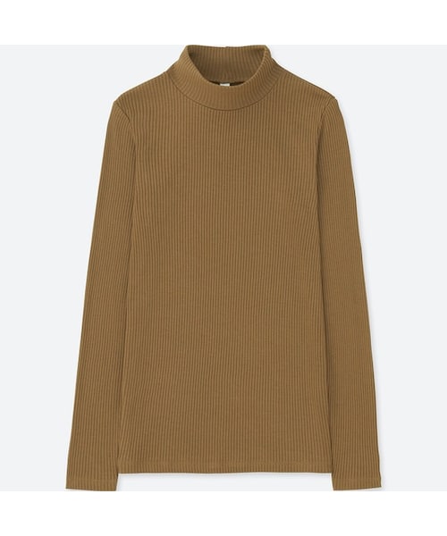 UNIQLO（ユニクロ）の「リブハイネックT（長袖）（Tシャツ/カットソー・レディース・YELLOW 47/OFF WHITE 01/BEIGE 32/RED 13/BLACK 09/DARK GRAY 08/GRAY 06/GRAY 03/BLUE 68/DARK GREEN 59/RED 17・3XL/L/S/XXL/XL/M/XS）」の7枚目の写真
