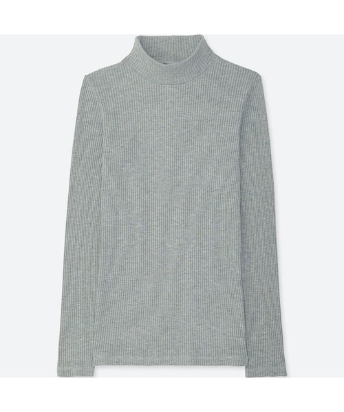 UNIQLO（ユニクロ）の「リブハイネックT（長袖）（Tシャツ/カットソー・レディース・YELLOW 47/OFF WHITE 01/BEIGE 32/RED 13/BLACK 09/DARK GRAY 08/GRAY 06/GRAY 03/BLUE 68/DARK GREEN 59/RED 17・3XL/L/S/XXL/XL/M/XS）」の6枚目の写真