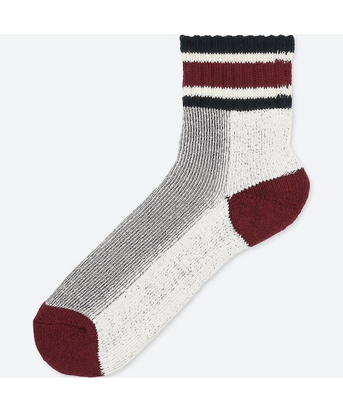UNIQLO（ユニクロ）の「プレイティングハーフソックス（ソックス/靴下・メンズ・BROWN 35/RED 15/BLACK 09/GRAY 03・27-29/25-27）」の4枚目の写真