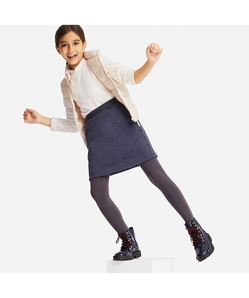UNIQLO（ユニクロ）の「GIRLS ボアスウェットスカート（その他パンツ・キッズ・BLUE 68/GRAY 03/BEIGE 31・130/110/150/160/100/120/140）」の3枚目の写真