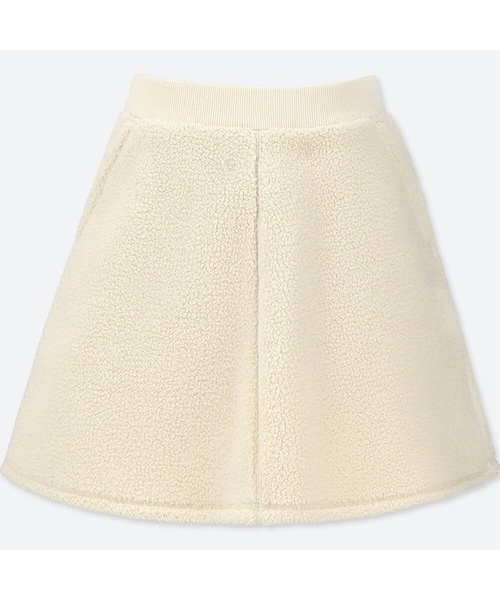 UNIQLO（ユニクロ）の「GIRLS ボアフリースフレアスカート（その他パンツ・キッズ・OFF WHITE 01/BLACK 09/BROWN 34・120/130/140/160/110/100/150）」の2枚目の写真