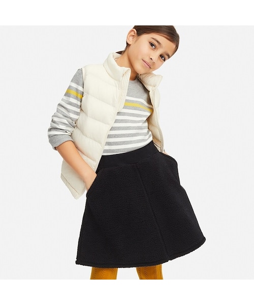 UNIQLO（ユニクロ）の「GIRLS ボアフリースフレアスカート（その他パンツ・キッズ・OFF WHITE 01/BLACK 09/BROWN 34・120/130/140/160/110/100/150）」の3枚目の写真