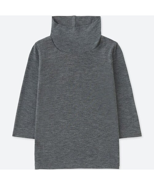 UNIQLO（ユニクロ）の「ヒートテックタートルネックT（長袖）（その他アンダーウェア/インナー・キッズ・BLACK 09/WHITE 00/DARK GRAY 08・80/90/100）」の3枚目の写真