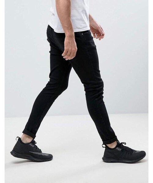 Bershka（ベルシュカ）の「Bershka Super Skinny Jeans In Washed Black（デニムパンツ・メンズ・Black・W29）」の2枚目の写真