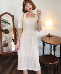 DHOLIC | スクエアネックバックタイワンピース(ワンピース)