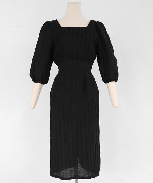 DHOLIC（ディーホリック）の「スクエアネックバックタイワンピース（ワンピース・レディース・ホワイト/ブラック/オレンジ・FREE）」の2枚目の写真