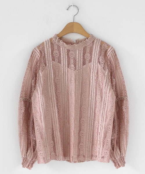 DHOLIC（ディーホリック）の「シアーレースブラウス（シャツ/ブラウス・レディース・ブラック/ホワイト/ピンク・FREE）」の3枚目の写真