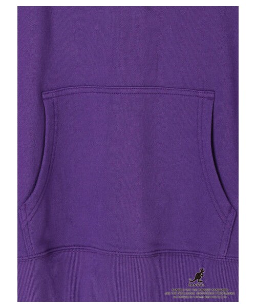 E hyphen world gallery(イーハイフンワールドギャラリー)の「Ehwg×KANGOL HOODIE(トップス・オフホワイト/ブラック/パープル・F)」の7枚目の写真