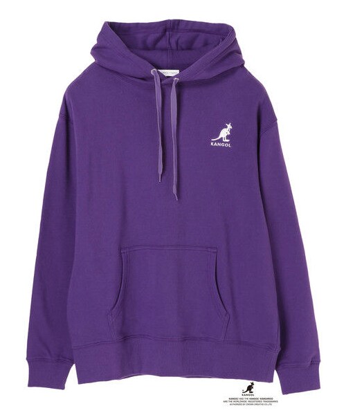 E hyphen world gallery(イーハイフンワールドギャラリー)の「Ehwg×KANGOL HOODIE(トップス・オフホワイト/ブラック/パープル・F)」の1枚目の写真