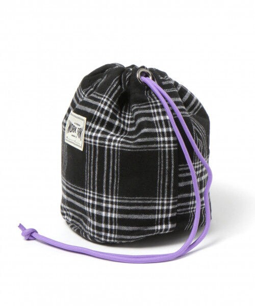 studio CLIP（スタディオクリップ）の「アソート巾着トートバッグ（バッグ・チェック/ボア/コーデュロイ/ピンク/カーキ）」の6枚目の写真