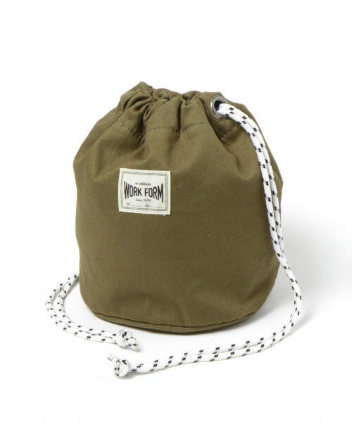 studio CLIP（スタディオクリップ）の「アソート巾着トートバッグ（バッグ・チェック/ボア/コーデュロイ/ピンク/カーキ）」の5枚目の写真