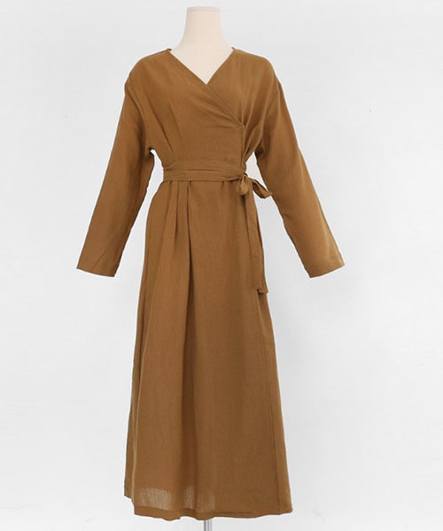 DHOLIC(ディーホリック)の「ラップ調ロングワンピース(ワンピース・レディース・ベージュ/ブラウン/ピンク・FREE)」の1枚目の写真