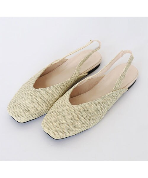 DHOLIC（ディーホリック）の「ラタン調スリングバックシューズ（パンプス・レディース・ベージュ/ブラック/ブラウン/ホワイト・230/240/245/250/235）」の2枚目の写真