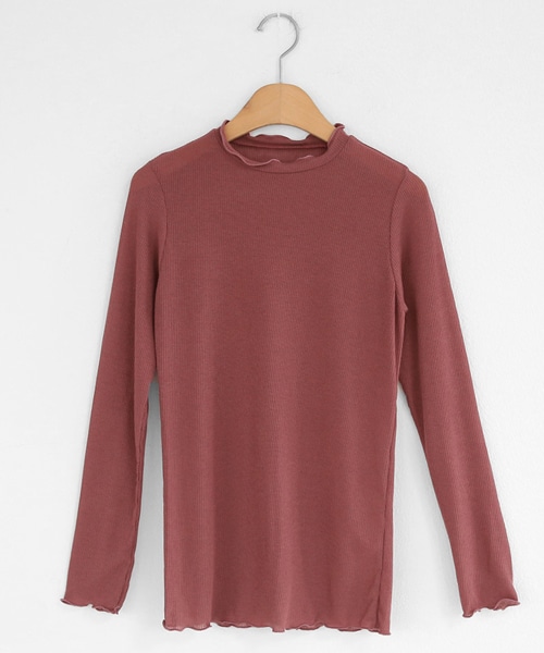 DHOLIC（ディーホリック）の「ウェーブヘムスリムTシャツ（Tシャツ/カットソー・レディース・ブラック/ブラウン/パープル/ピンク・FREE）」の4枚目の写真