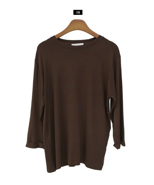 Dailyabout（デイリーアバウト）の「ロールアップ7分袖Tシャツ（Tシャツ/カットソー・レディース・ブラック/ホワイト/イエロー/ブラウン・FREE）」の3枚目の写真