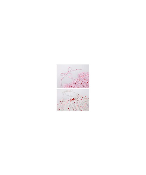Bobon21(ボボンニジュウイチ)の「KISSマークオフショルかぼちゃパンツSET-全2色-(つなぎ/オールインワン・レディース・ホワイト/ピンク・S/M)」の3枚目の写真