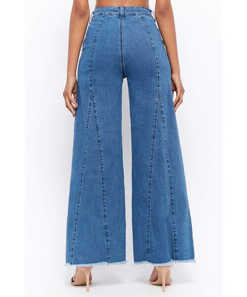 FOREVER 21（フォーエバー トゥエンティーワン）の「Forever 21 Seamed Flare Jeans（デニムパンツ・レディース・Blue・X-small/Small/Medium/Large）」の4枚目の写真