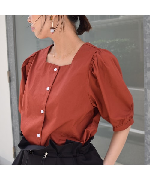 no brand（ノーブランド）の「スクエアネックコットンBL（シャツ/ブラウス・レディース・その他）」の3枚目の写真