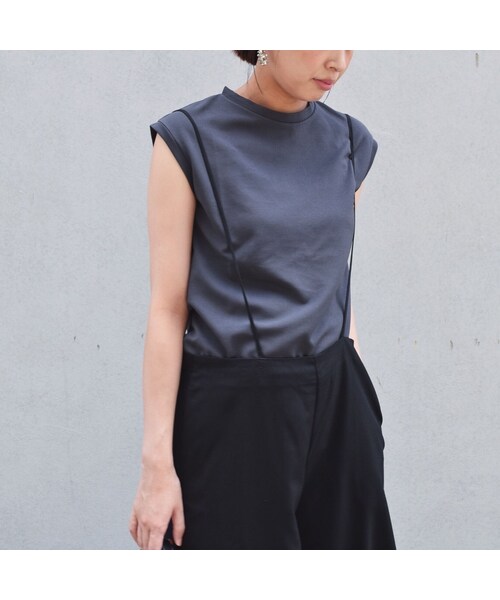 no brand（ノーブランド）の「ノースリーブポンチTOPS（Tシャツ/カットソー・レディース・その他）」の2枚目の写真