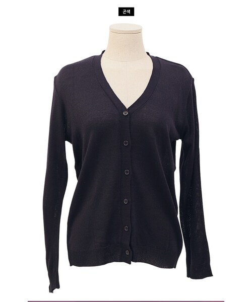 Dailyabout（デイリーアバウト）の「Vネック無地カーディガン（カーディガン/ボレロ・レディース・ブラック/ホワイト/その他・FREE）」の3枚目の写真