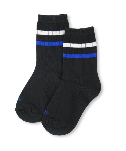 BRANSHES（ブランシェス）の「ラインクルーソックス（ソックス/靴下・キッズ・オフホワイト/ブラック・9cm～21cm）」の2枚目の写真