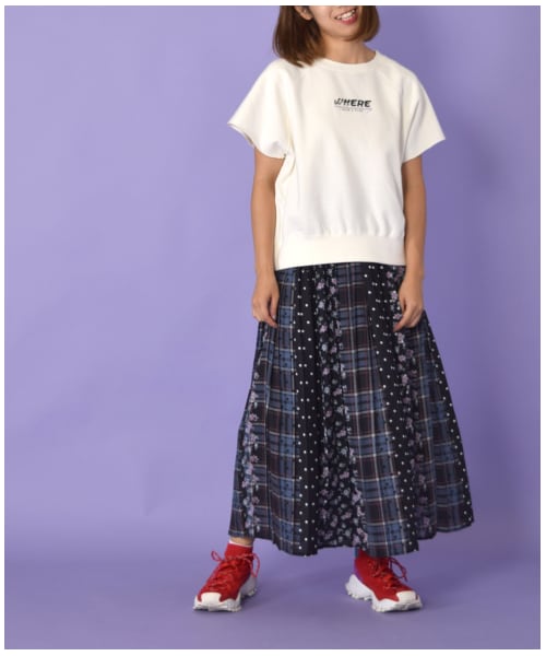 w closet（ダブルクローゼット）の「パッチワーク風総柄プリーツ