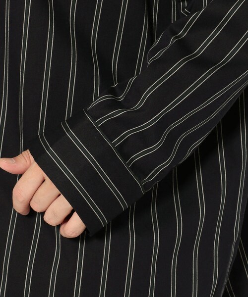 BOHEMIANS（ボヘミアンズ）の「BOHEMIANS/ボヘミアンズ 別注REGIMENTAL STRIPE JUMBO SHIRT（トップス・メンズ・BLACK/NAVY・BLACK/F (販売中)/NAVY/F (販売中)）」の6枚目の写真