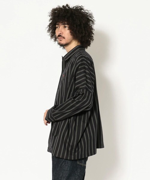 BOHEMIANS（ボヘミアンズ）の「BOHEMIANS/ボヘミアンズ 別注REGIMENTAL STRIPE JUMBO SHIRT（トップス・メンズ・BLACK/NAVY・BLACK/F (販売中)/NAVY/F (販売中)）」の2枚目の写真