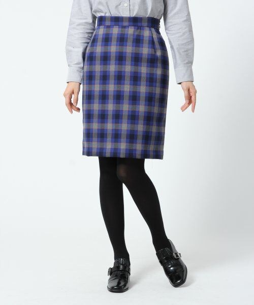 A part by（アパートバイ）の「ＴＲサキゾメチェックタイトスカート２（スカート・レディース・グレー/ネイビー/ブラック・Ｌ/Ｍ）」の2枚目の写真