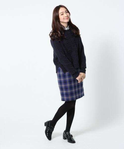 A part by（アパートバイ）の「ＴＲサキゾメチェックタイトスカート２（スカート・レディース・グレー/ネイビー/ブラック・Ｌ/Ｍ）」の6枚目の写真