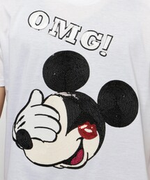 maxsixマックスシックス高級 ミッキースパンコールtシャツonemade maxsixマックスシックス ミッキースパンコールTカットソー