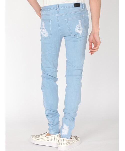 DANKE SCHON(ダンケシェーン)の「LHP/エルエイチピー/DankeSchon/ダンケシェーン/Damege Skinny RepairPants(パンツ・メンズ・WHITE/BLACK/BLUE・WHITE/S (再入荷メール受付中)/WHITE/M (再入荷メール受付中)/WHITE/L (再入荷メール受付中)/WHITE/XL (再入荷メール受付中)/BLACK/S (再入荷メール受付中)/BLACK/M (再入荷メール受付中)/BLACK/L (再入荷メール受付中)/BLACK/XL (再入荷メール受付中)/BLUE/S (再入荷メール受付中)/BLUE/M (再入荷メール受付中)/BLUE/L (再入荷メール受付中)/BLUE/XL (再入荷メール受付中))」の4枚目の写真