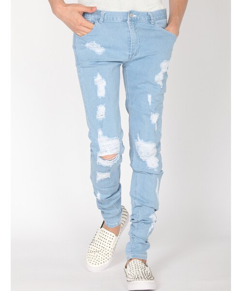 DANKE SCHON(ダンケシェーン)の「LHP/エルエイチピー/DankeSchon/ダンケシェーン/Damege Skinny RepairPants(パンツ・メンズ・WHITE/BLACK/BLUE・WHITE/S (再入荷メール受付中)/WHITE/M (再入荷メール受付中)/WHITE/L (再入荷メール受付中)/WHITE/XL (再入荷メール受付中)/BLACK/S (再入荷メール受付中)/BLACK/M (再入荷メール受付中)/BLACK/L (再入荷メール受付中)/BLACK/XL (再入荷メール受付中)/BLUE/S (再入荷メール受付中)/BLUE/M (再入荷メール受付中)/BLUE/L (再入荷メール受付中)/BLUE/XL (再入荷メール受付中))」の14枚目の写真