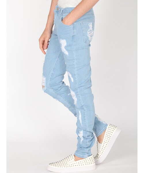 DANKE SCHON(ダンケシェーン)の「LHP/エルエイチピー/DankeSchon/ダンケシェーン/Damege Skinny RepairPants(パンツ・メンズ・WHITE/BLACK/BLUE・WHITE/S (再入荷メール受付中)/WHITE/M (再入荷メール受付中)/WHITE/L (再入荷メール受付中)/WHITE/XL (再入荷メール受付中)/BLACK/S (再入荷メール受付中)/BLACK/M (再入荷メール受付中)/BLACK/L (再入荷メール受付中)/BLACK/XL (再入荷メール受付中)/BLUE/S (再入荷メール受付中)/BLUE/M (再入荷メール受付中)/BLUE/L (再入荷メール受付中)/BLUE/XL (再入荷メール受付中))」の3枚目の写真