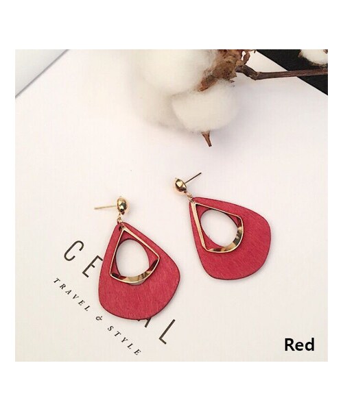 copine(コピン)の「再入荷!ドロップ型ウッドメタルピアス(4color)【クリックポスト対象商品】(ピアス(両耳用)・レディース・その他)」の2枚目の写真