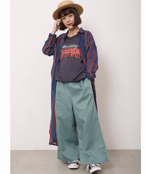 DOUBLE NAME（ダブルネーム）の「マルチストライプロングシャツ