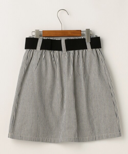 DOUBLE NAME(ダブルネーム)の「ベルト付台形スカート(スカート・レディース・黒/ネイビー/カーキ/ベージュ/柄A・FREE)」の8枚目の写真