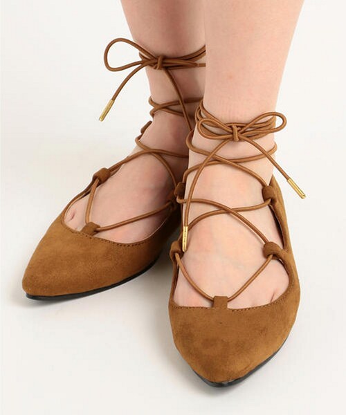 RAY CASSIN(レイカズン)の「レースアップフラットシューズ(シューズ・レディース・黒/キャメル・S/M/L)」の9枚目の写真