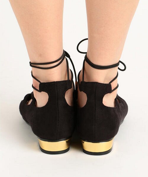 RAY CASSIN(レイカズン)の「レースアップフラットシューズ(シューズ・レディース・黒/キャメル・S/M/L)」の5枚目の写真