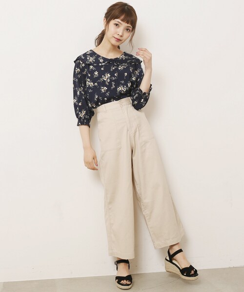 RAY CASSIN（レイカズン）の「ベイカーワイドパンツ（パンツ・レディース・カーキ/ベージュ/サンドベージュ・FREE）」の18枚目の写真