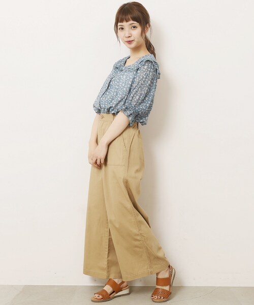 RAY CASSIN（レイカズン）の「ベイカーワイドパンツ（パンツ・レディース・カーキ/ベージュ/サンドベージュ・FREE）」の13枚目の写真