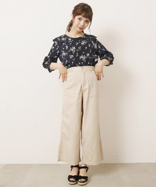 RAY CASSIN（レイカズン）の「ベイカーワイドパンツ（パンツ・レディース・カーキ/ベージュ/サンドベージュ・FREE）」の19枚目の写真