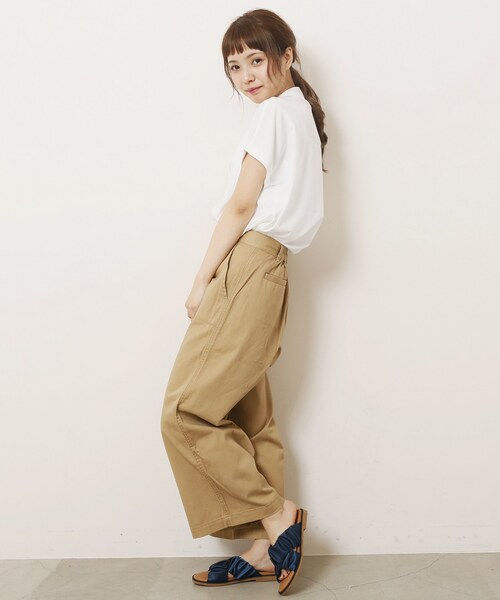 RAY CASSIN（レイカズン）の「ベイカーワイドパンツ（パンツ・レディース・カーキ/ベージュ/サンドベージュ・FREE）」の4枚目の写真