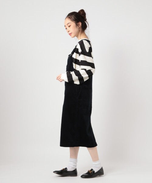 studio CLIP（スタディオクリップ）の「[WEB限定先行予約]AIRコールジャンパースカート（スカート・ブラウン/ネイビー）」の3枚目の写真