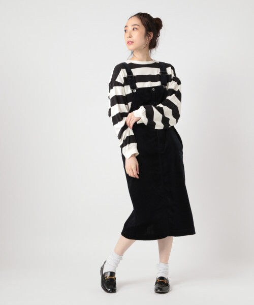 studio CLIP（スタディオクリップ）の「[WEB限定先行予約]AIRコールジャンパースカート（スカート・ブラウン/ネイビー）」の2枚目の写真