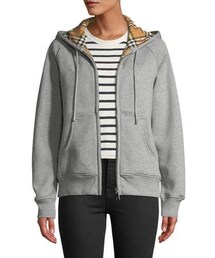 ✨BURBERRY バーバリー 内側フリース ダブルZipトレーナー L✨ BURBERRY（バーバリー）の「Burberry Check-Lined Zip-Front