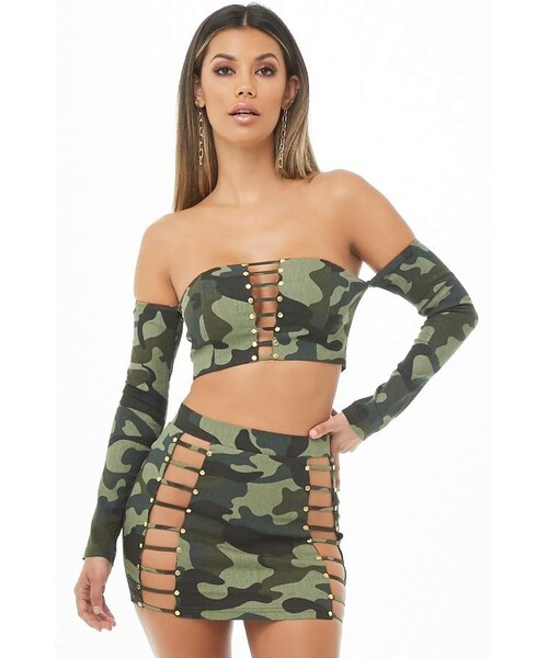 camo tube top forever 21